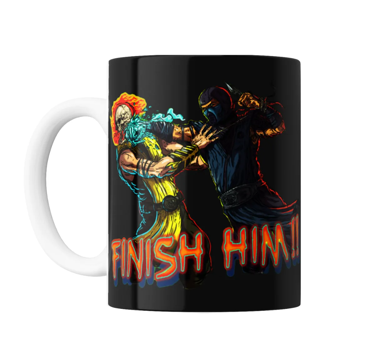 Taza de Cerámica Mortal Kombat Scorpion vs Sub-Zero Finish Him - vista 2