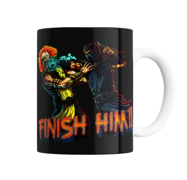 Taza de Cerámica Mortal Kombat Scorpion vs Sub-Zero Finish Him