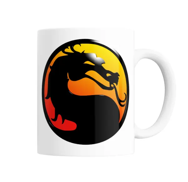 Taza de Cerámica Mortal Kombat Logo Dragón