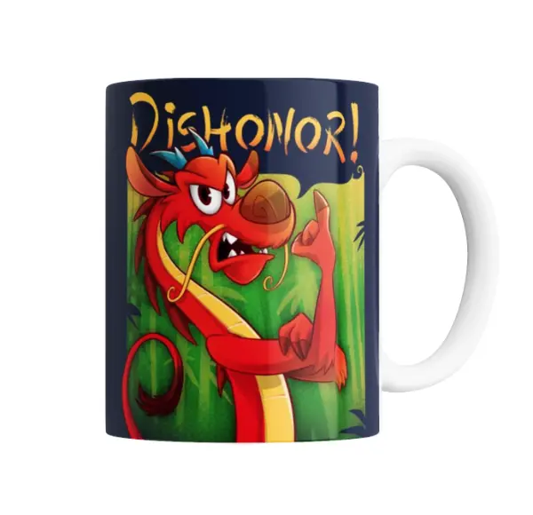 Taza de Cerámica Mulan Mushu Dishonor