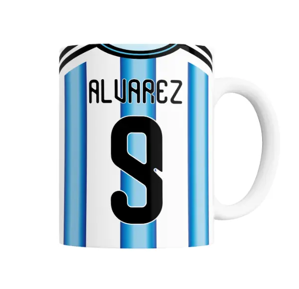 Taza de Cerámica Mundial 2026 Camiseta Titular Alvarez 9