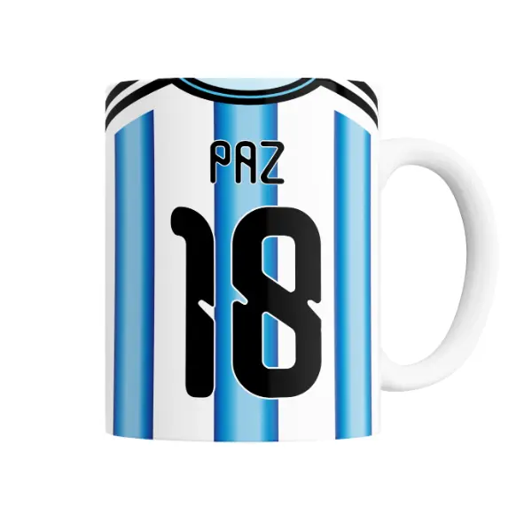 Taza de Cerámica Selección Argentina Camiseta 18 Paz