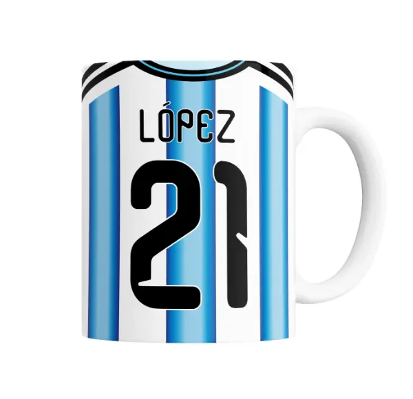 Taza de Cerámica Mundial 2026 Camiseta Titular 21 López
