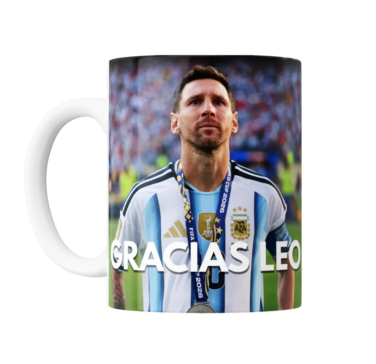 Taza de Cerámica Lionel Messi Gracias Leo Selección Argentina Mundial 2026 - vista 2