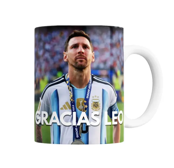 Taza de Cerámica Lionel Messi Gracias Leo Selección Argentina Mundial 2026