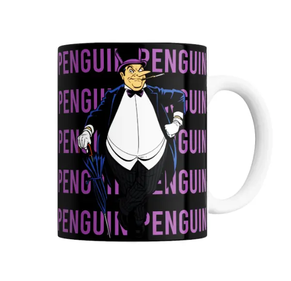 Taza de Cerámica Batman Penguin Pingüino Tipografía