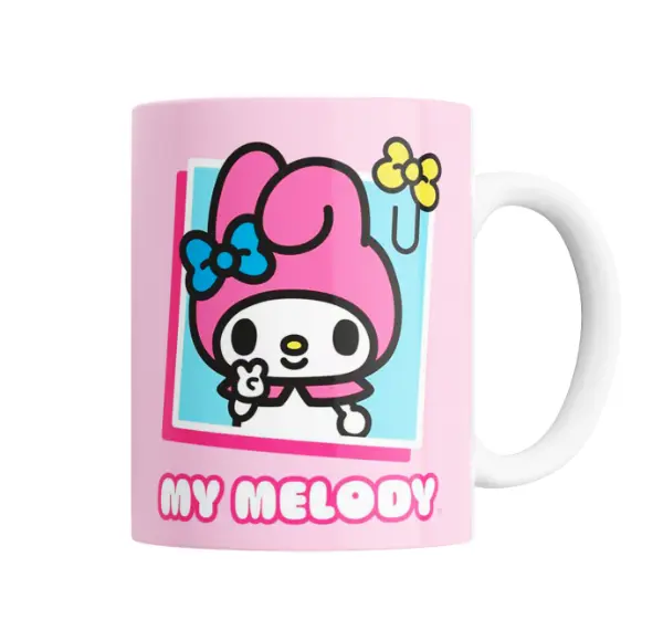Taza de Cerámica My Melody Cuadro Azul y Rosa