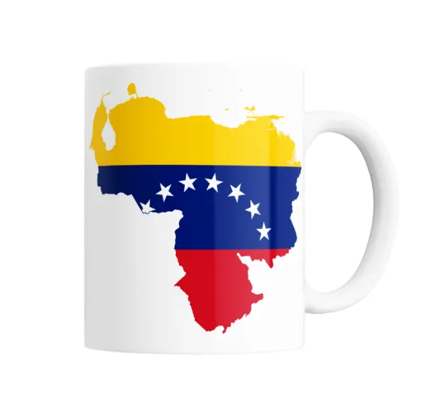 Taza de Cerámica Mapa de Venezuela con bandera