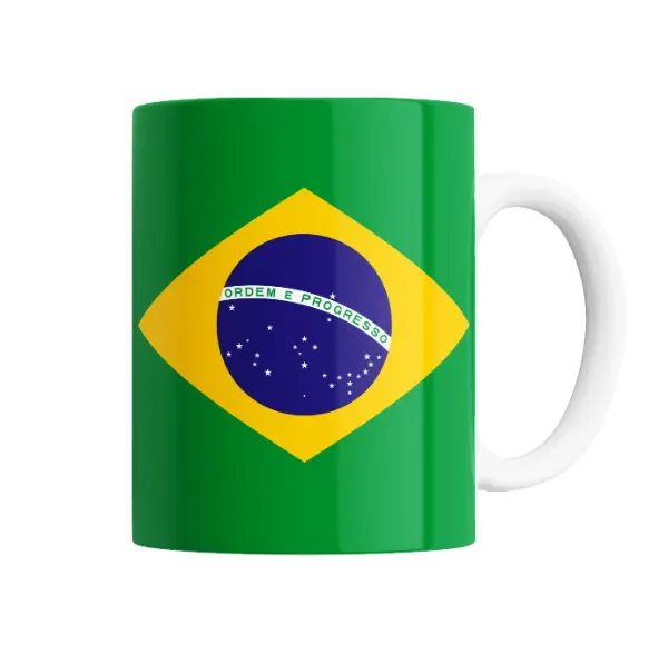 Taza de Cerámica Bandera Brasil