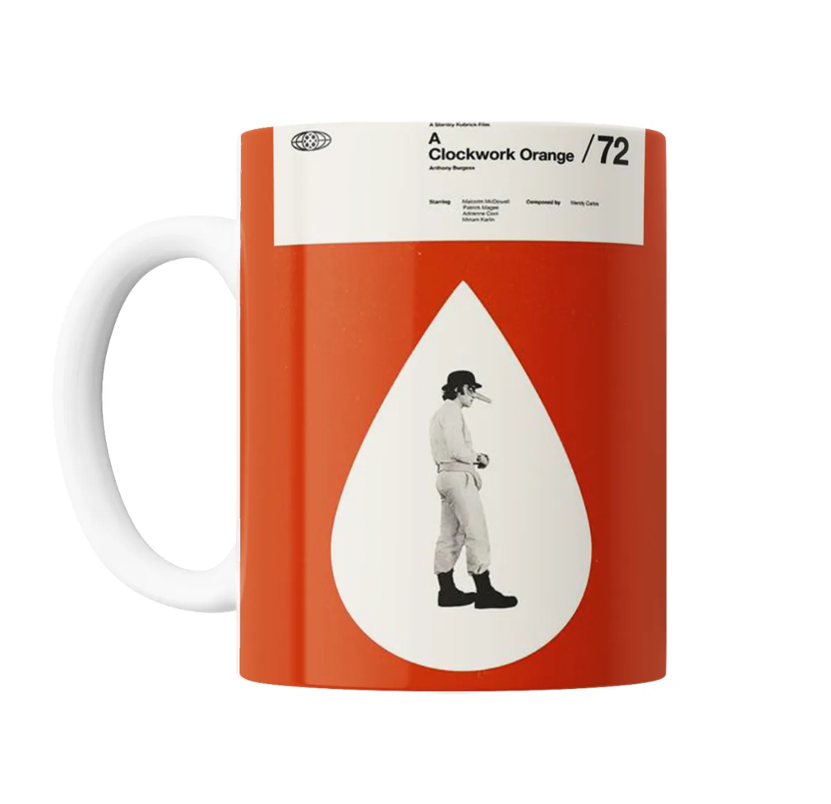 Taza de Cerámica Naranja Mecánica Poster Minimalista - vista 2
