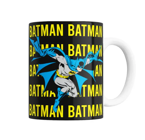 Taza de Cerámica Batman Clásico Repetición Logo