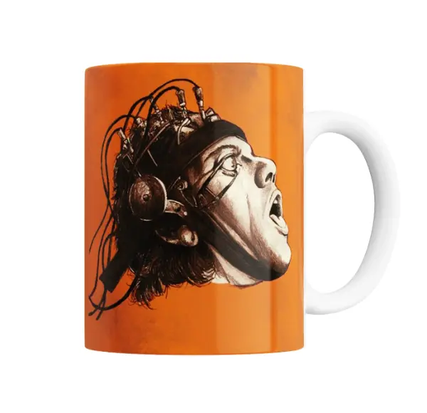 Taza de Cerámica Naranja Mecanica Alex Ojo Mecanico