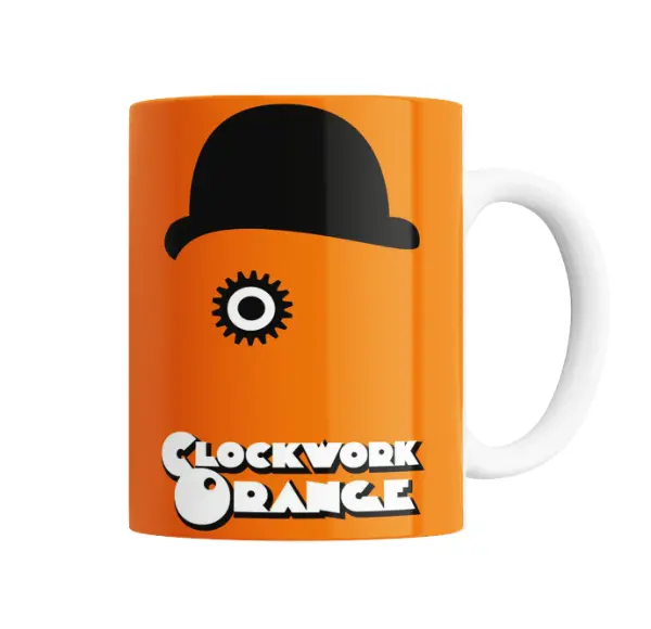 Taza de Cerámica La Naranja Mecánica Bowler Hat y Ojo Mecánico