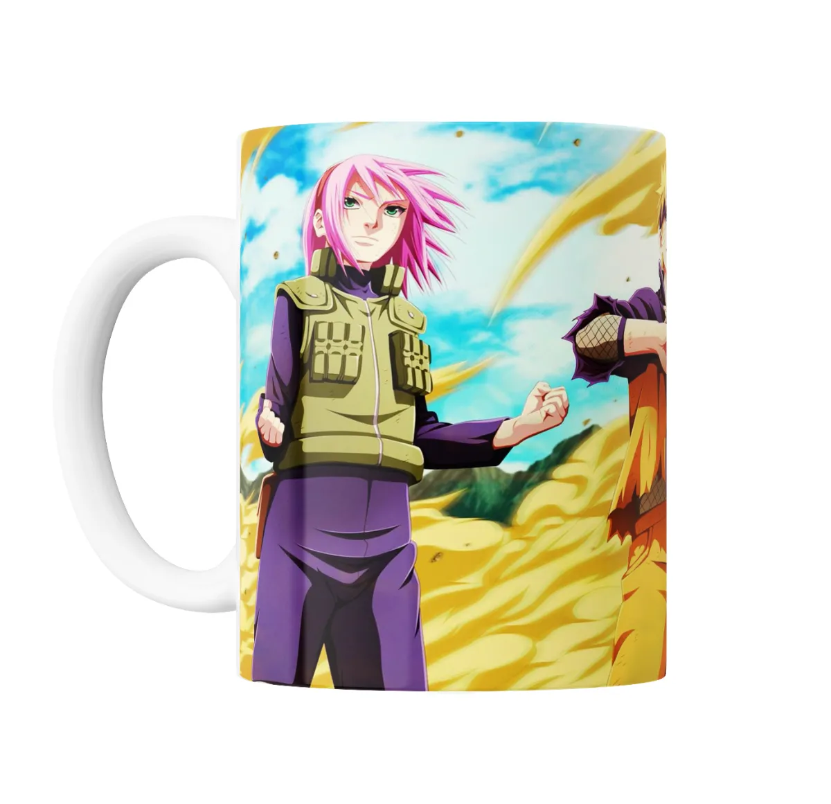 Taza de Cerámica Naruto Uzumaki Modo Kurama Viento Dorado - vista 2