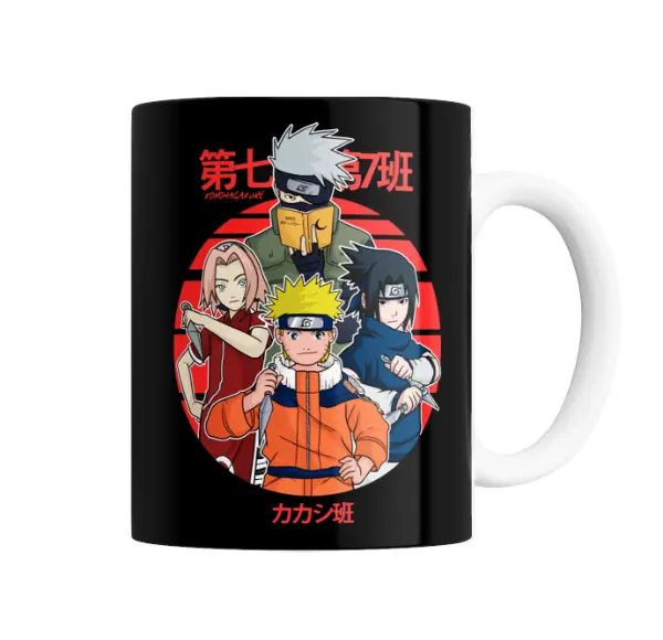 Taza de Cerámica Naruto Equipo 7 Kakashi Sasuke Sakura