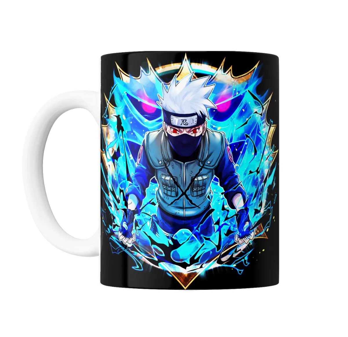 Taza de Cerámica Naruto Kakashi Sharingan Chakra Azul - vista 2