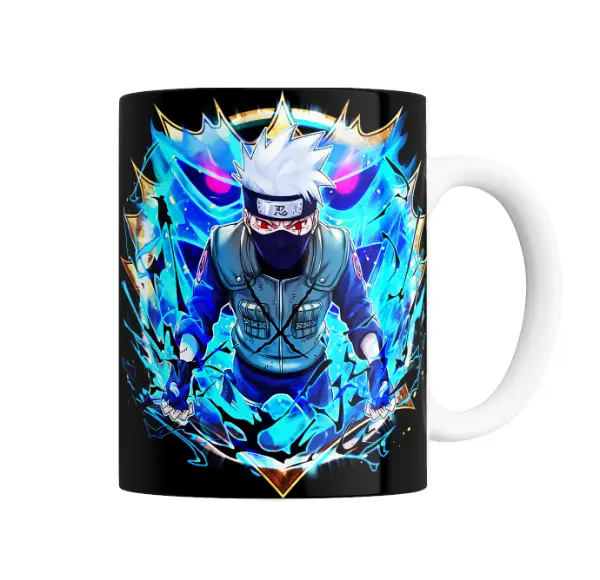 Taza de Cerámica Naruto Kakashi Sharingan Chakra Azul