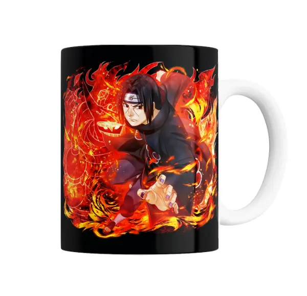 Taza de Cerámica Naruto Itachi Uchiha Fuego Akatsuki