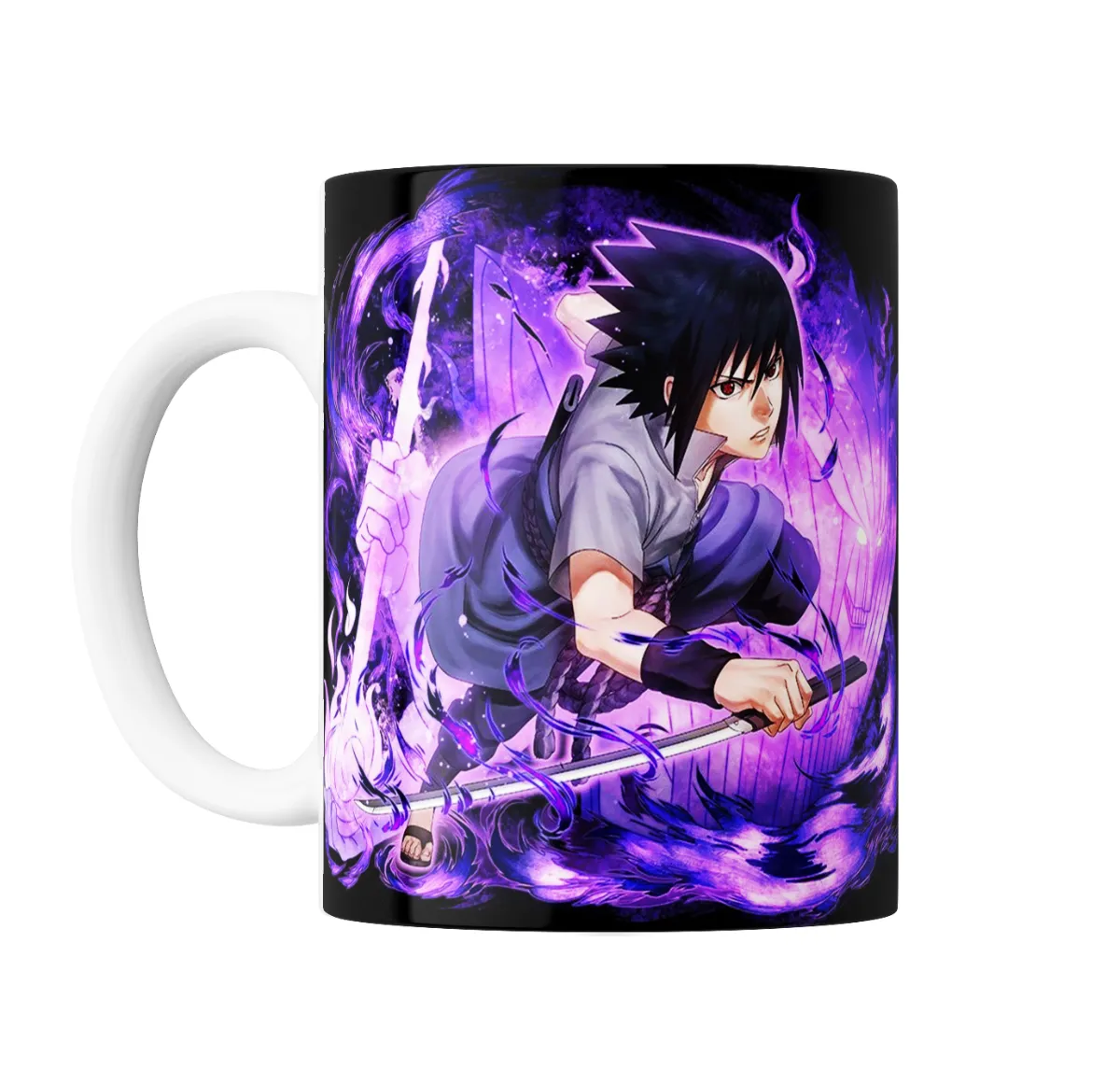Taza de Cerámica Naruto Sasuke Uchiha Modo Maldición Púrpura - vista 2