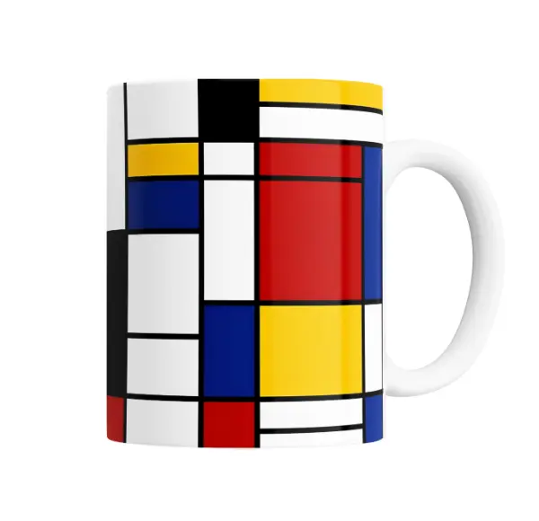 Taza de Cerámica Bauhaus Composición Geométrica