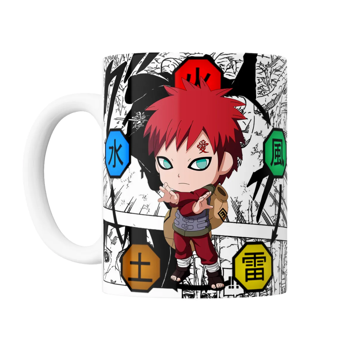 Taza de Cerámica Naruto Gaara Chibi Elementos - vista 2