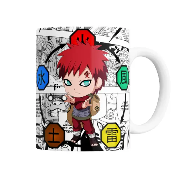 Taza de Cerámica Naruto Gaara Chibi Elementos