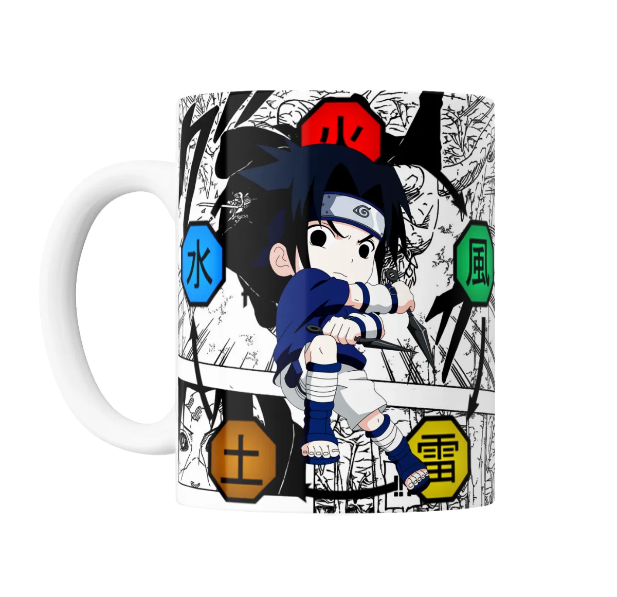 Taza de Cerámica Naruto Sasuke Chibi Sellos Ninja - vista 2