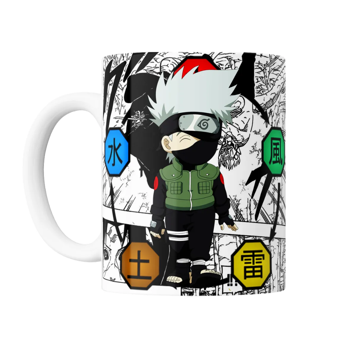 Taza de Cerámica Naruto Kakashi Chibi Elementos - vista 2