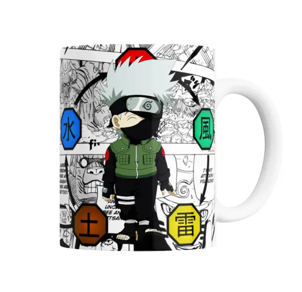 Taza de Cerámica Naruto Kakashi Chibi Elementos