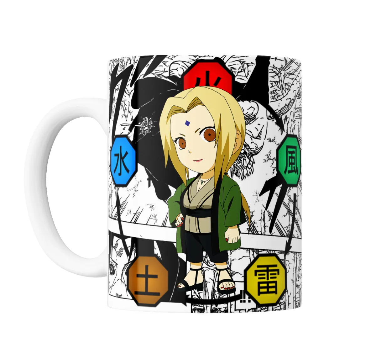 Taza de Cerámica Naruto Tsunade Chibi Elementos - vista 2