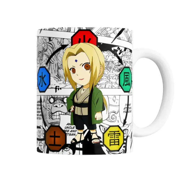 Taza de Cerámica Naruto Tsunade Chibi Elementos