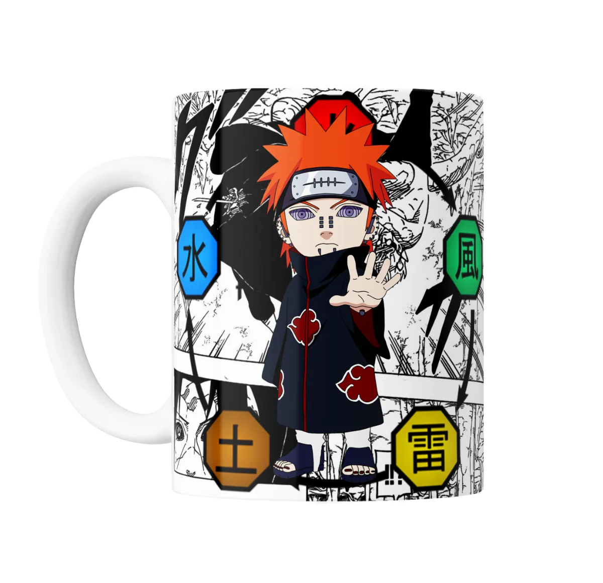 Taza de Cerámica Naruto Pain Akatsuki Cinco Elementos - vista 2