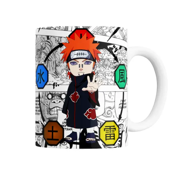 Taza de Cerámica Naruto Pain Akatsuki Cinco Elementos