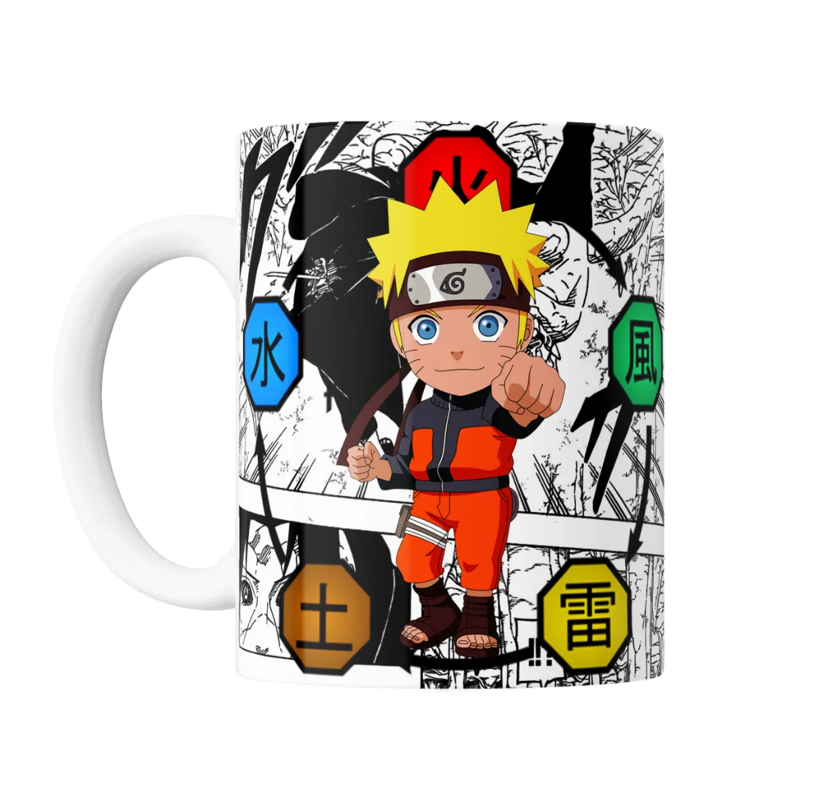 Taza de Cerámica Naruto Uzumaki Chibi Elementos Ninja - vista 2