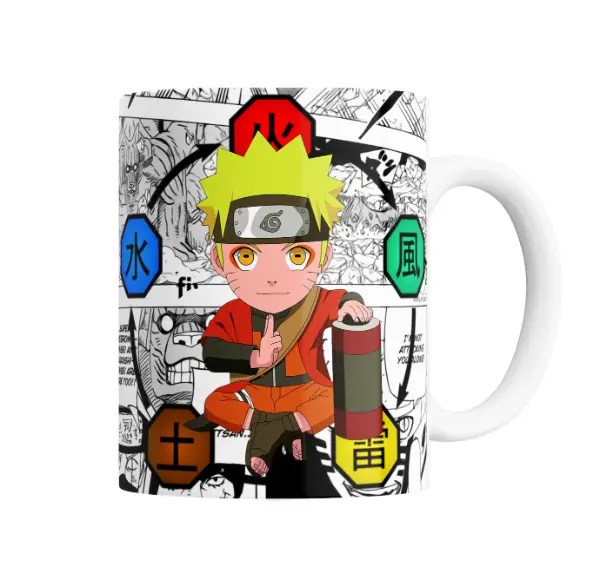 Taza de Cerámica Naruto Chibi Elementos Naruto Uzumaki