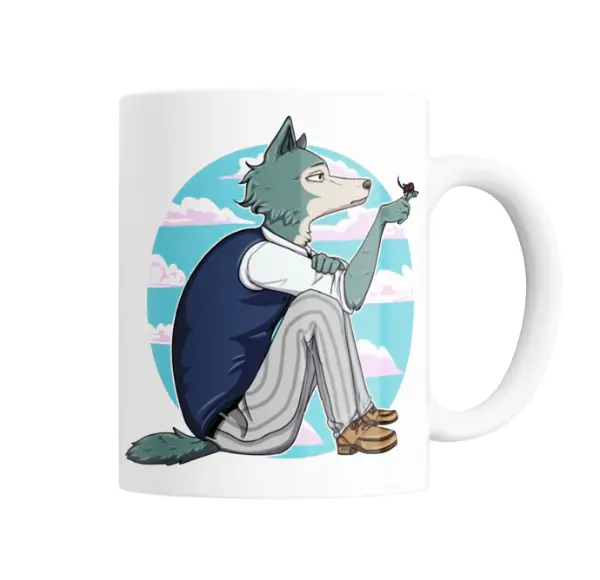 Taza de Cerámica Beastars Legoshi con Flor