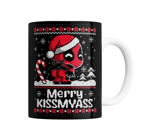 Taza de Cerámica Deadpool Navidad Merry Kissmyass