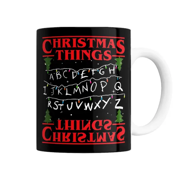 Taza de Cerámica Stranger Things Christmas Things Luces Navideñas