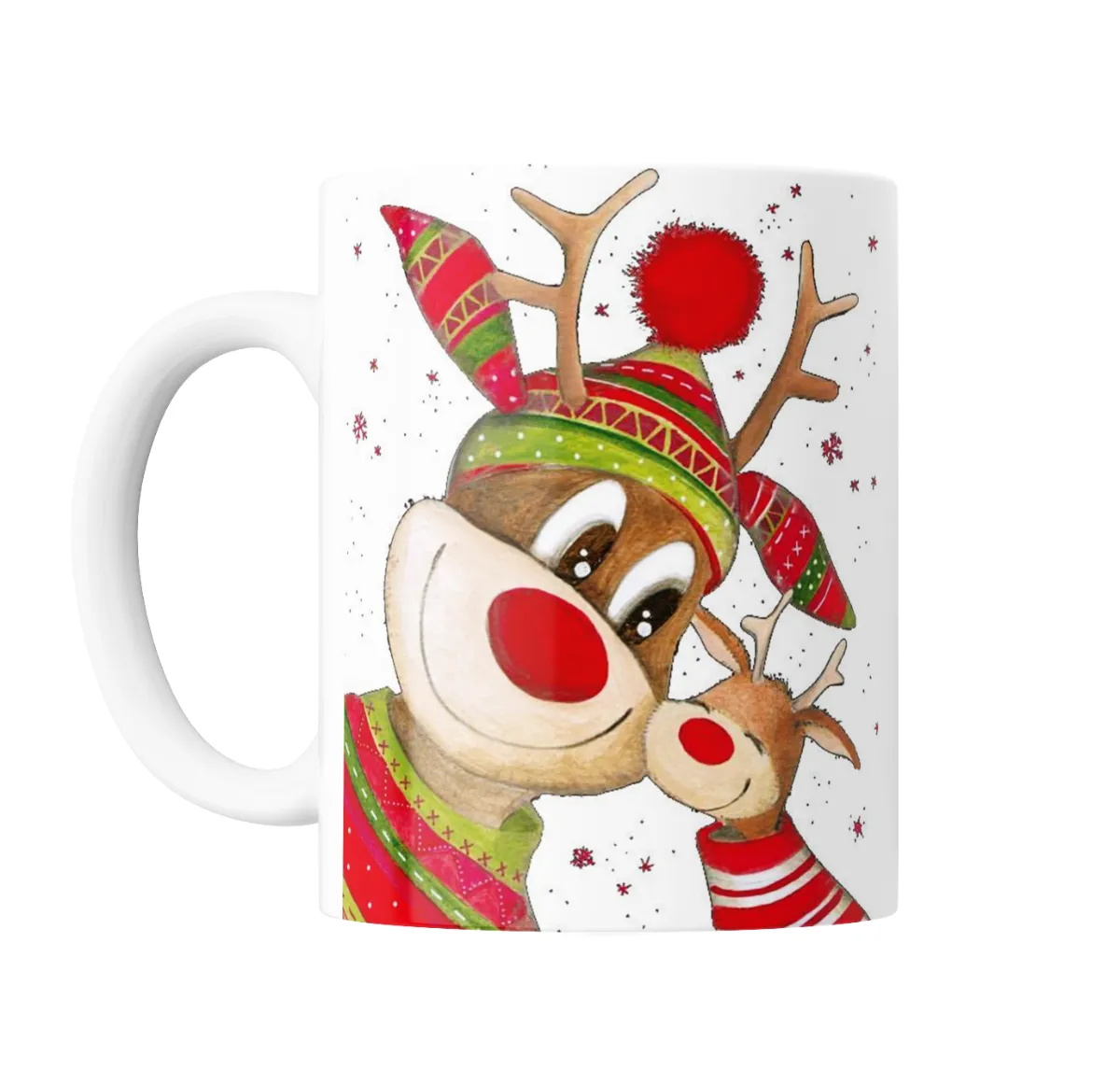 Taza de Cerámica Navidad Renos con Gorro y Pompón - vista 2
