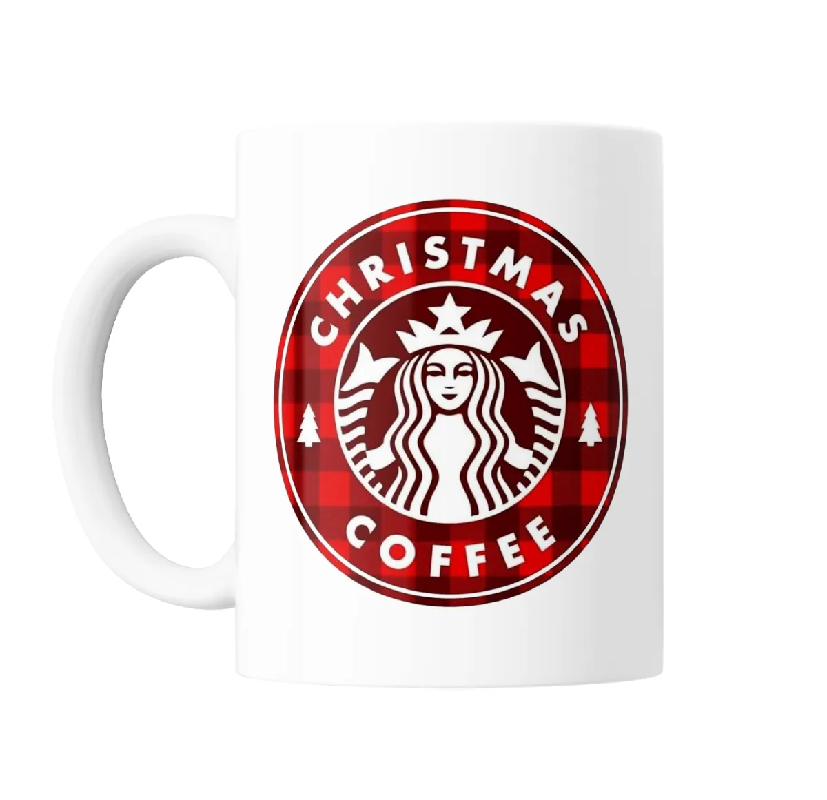 Taza de Cerámica StarBucks Christmas Coffee Cuadros Rojos - vista 2