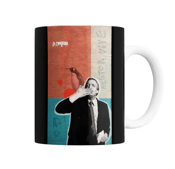 Taza de Cerámica Nestor Vive La Cámpora Pingüino