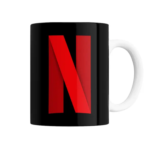 Taza de Cerámica Netflix Logo Rojo sobre Negro