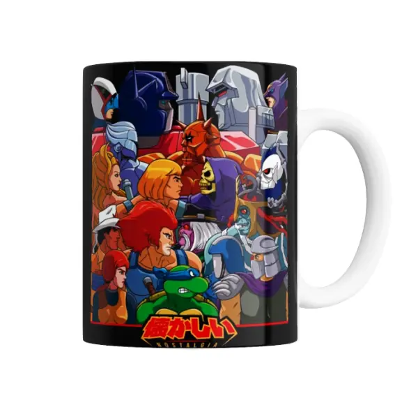 Taza de Cerámica Nostalgia 80s He-Man She-Ra Thundercats Tortugas Ninja