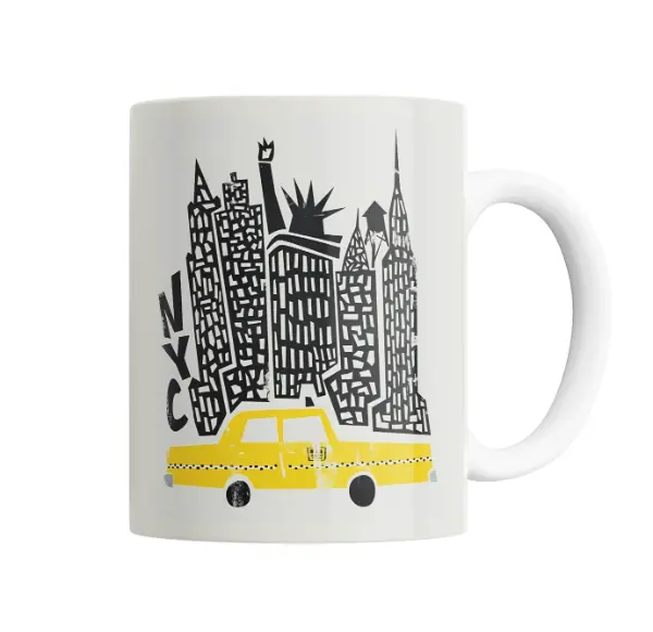Taza de Cerámica Nueva York NYC Taxi Skyline