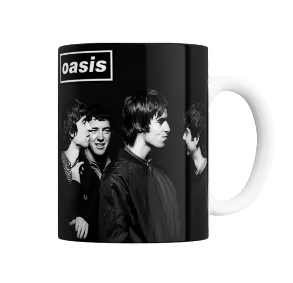 Taza de Cerámica Oasis Banda Blanco y Negro