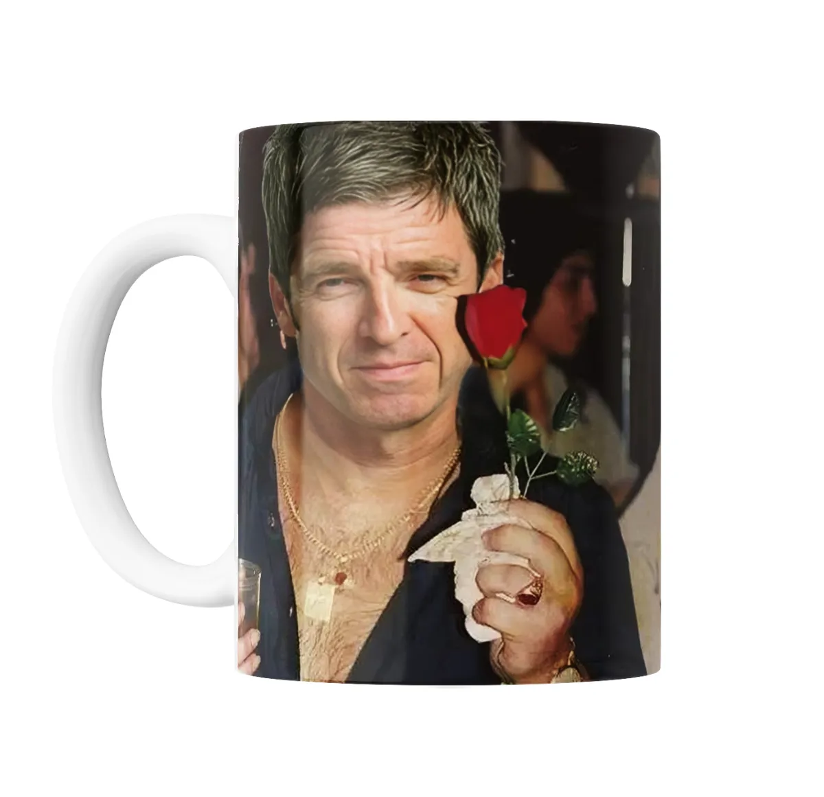 Taza de Cerámica Oasis Noel Gallagher con rosa - vista 2