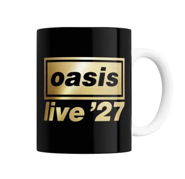 Taza de Cerámica Oasis Live 27 Logo Dorado