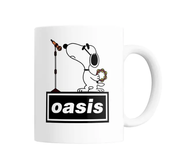 Taza de Cerámica Oasis Snoopy Cantando con Pandereta