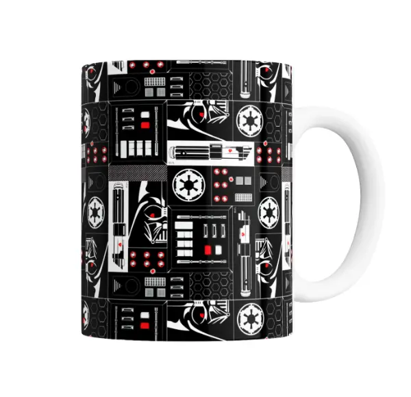Taza de Cerámica Star Wars Darth Vader Patrón Sables Láser