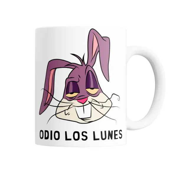 Taza de Cerámica Odio los Lunes Conejo